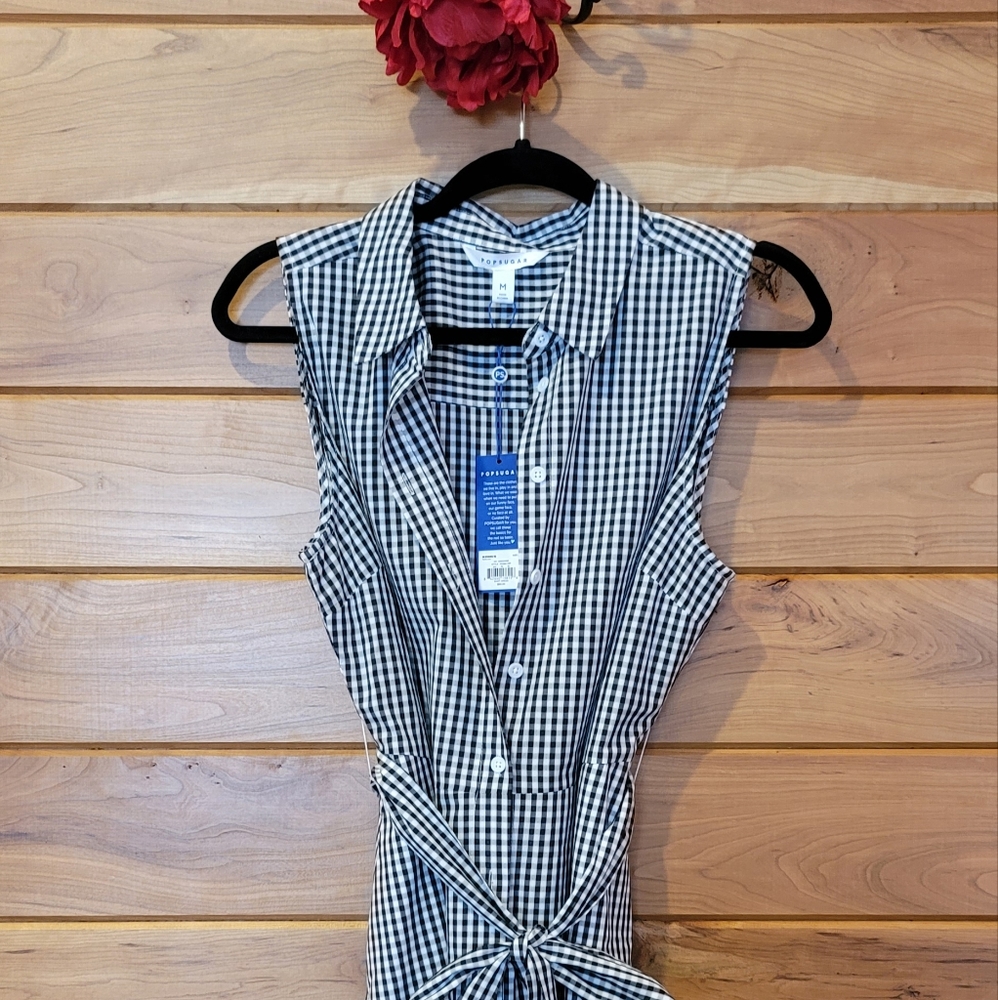 Popsugar Check/ Gingham sleeveless dress